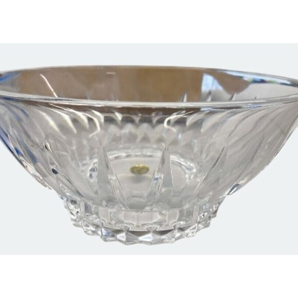 French Cristal D'Arques Clear Lead Crystal Glass Bowl Geometric Design - Picture 2 of 5